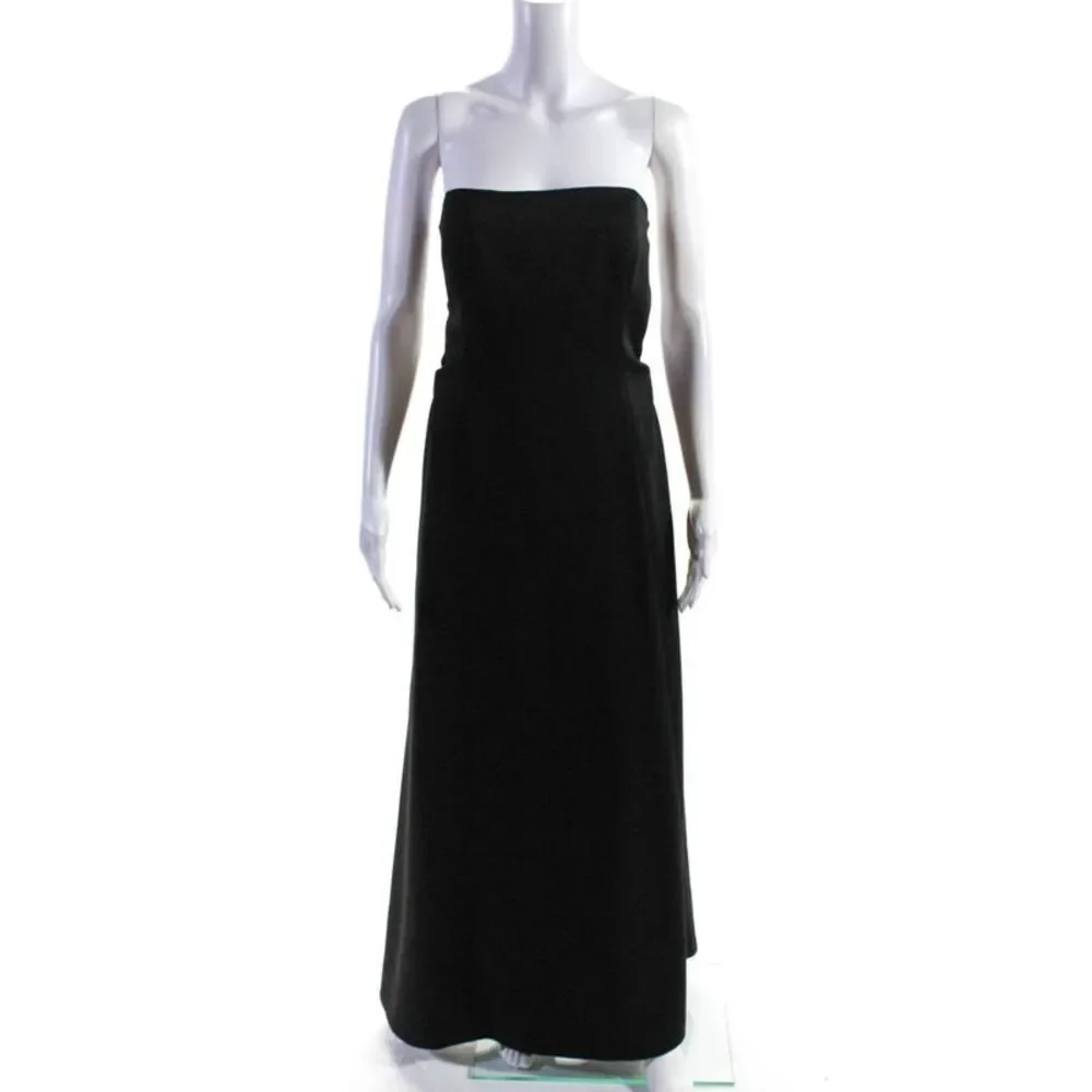 Laundry by Shelli Segal Womens Open Back Square Neck Strapless Gown Black Size 6